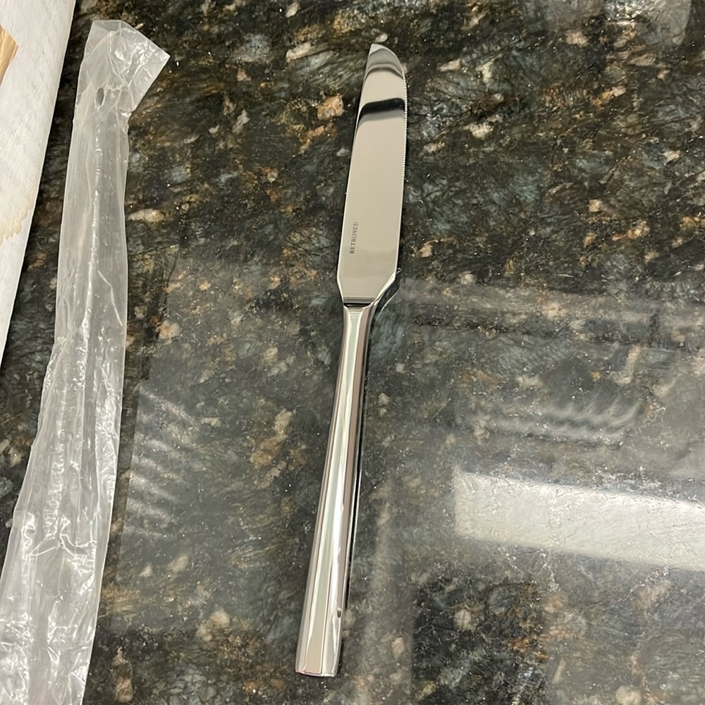 Retroneu Acclaim Dinner Knife New In wrapper Multi Sided Pattern